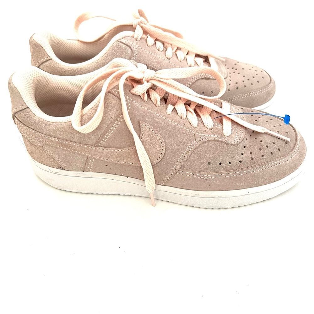 NIKE Court Vision Womens 6 Pink Coral Faux Suede 2020 Sneakers Shoes DH0253-800